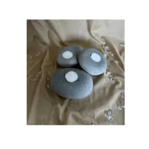 Tealight de pedra cinza para decoração de casamentos e festas ao ar livre, pedras de pedra de estilo luxuoso de alta qualidade