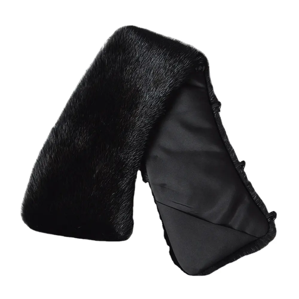 ZDFURS*100% Genuine Real Mink Fur Collar Men Winter Coat Scarf Accessory Women Fur Collar Black Coffee
