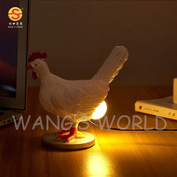 Haute qualité personnalisé résine poulet LED veilleuse drôle oeuf poussin lampe pour intérieur vacances décoration fêtes-alimentation USB
