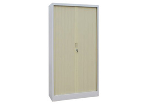 Armoire de bureau à portes roulantes, armoire métallique à tambour avec 2 portes vitrées pour le bureau - Product Image 5