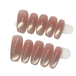 <span class=keywords><strong>Uñas</strong></span> <span class=keywords><strong>postizas</strong></span> de <span class=keywords><strong>gel</strong></span> suave de color sólido con efecto ojo de gato, cortas, en forma de almendra, <span class=keywords><strong>para</strong></span> manicura, puntas de <span class=keywords><strong>gel</strong></span> a presión - Product Image 4