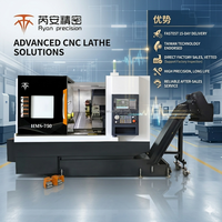 Tour CNC HMS750 à usage intensif, haute efficacité, à broche unique, avec commande numérique, centre de tournage à banc incliné, tour CNC à tourelle servo