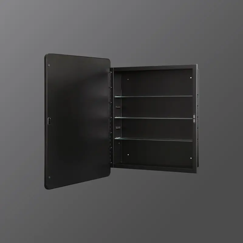 Lonki desain baru baja Tersembunyi/dipasang dengan kabinet obat lapisan bubuk hitam
