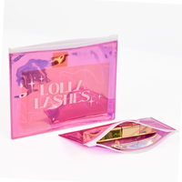 Sac à fermeture éclair de bijoux cosmétiques transparents en pvc personnalisé logo imprimé
