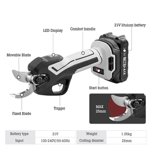 30mm 21V Lithium Battery Garden Tool Branch Trimming Cutting Scissors Professional Telescopic Cordless Pruning Shears B - Product Image 5