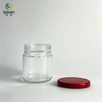 Stoples Kaca Transparan Mulut Lebar 200ml untuk Penyimpanan Biji Kopi, Biji-bijian, Barang Kering, dan Kue