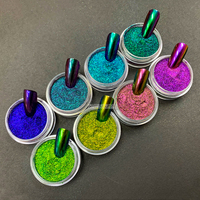 Großhandel Chrom Hypershift Chamäleon Farbpigment 18 Farben Kosmetikqualität Glitzerflocken Chamäleon Mica-Pulver