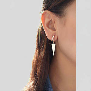 Azuris 925 Sterling Silver <b>Fine</b> <b>Stud</b> Triangle <b>Earrings</b> Luxurious Design for Elegant Women Turkey - Product Image 2