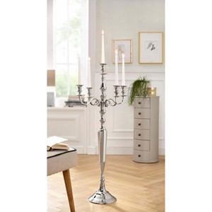 Candelabro de Aluminio con Recubrimiento de Níquel de 5 Brazos en Venta, Candelabro de Pie de Aluminio para Decoración de Bodas y Hogar - Product Image 1