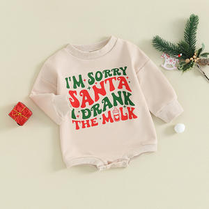 <span class=keywords><strong>Mon</strong></span> <span class=keywords><strong>premier</strong></span> Noël, tenue pour bébé fille ou garçon, nouveau-né, automne-hiver, combinaison, sweat-shirt surdimensionné pour nouveau-né, barboteuse à bulles - Product Image 5