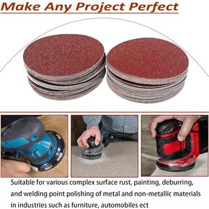 100 pezzi 122mm 80 graniglia e carta vetrata adesiva assortita dischi di levigatura tipo disco abrasivo - Product Image 3