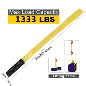 <span class=keywords><strong>Sangle</strong></span> plate personnalisée <span class=keywords><strong>de</strong></span> 3 <span class=keywords><strong>tonnes</strong></span> sangles <span class=keywords><strong>de</strong></span> <span class=keywords><strong>levage</strong></span> en polyester PP vert et jaune fabriquées en usine - Product Image 4