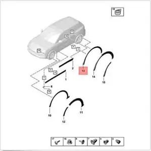 Đối Với PORSCHE Cayenne 9YA Bánh Xe Bìa Trái Sơn Lót 9Y0854731KG2X Phía Trước Bánh Xe Cắt Tỉa 9Y0854731K