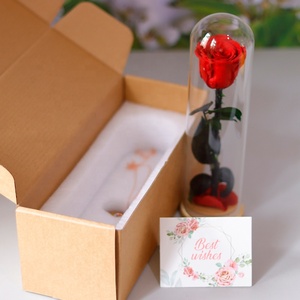 2024 Regalo de <span class=keywords><strong>Cumpleaños</strong></span> flor preservada Rosa cúpula de cristal regalos para mujeres <span class=keywords><strong>rosas</strong></span> preservadas con tallo rosa de cristal flores eternas - Product Image 2