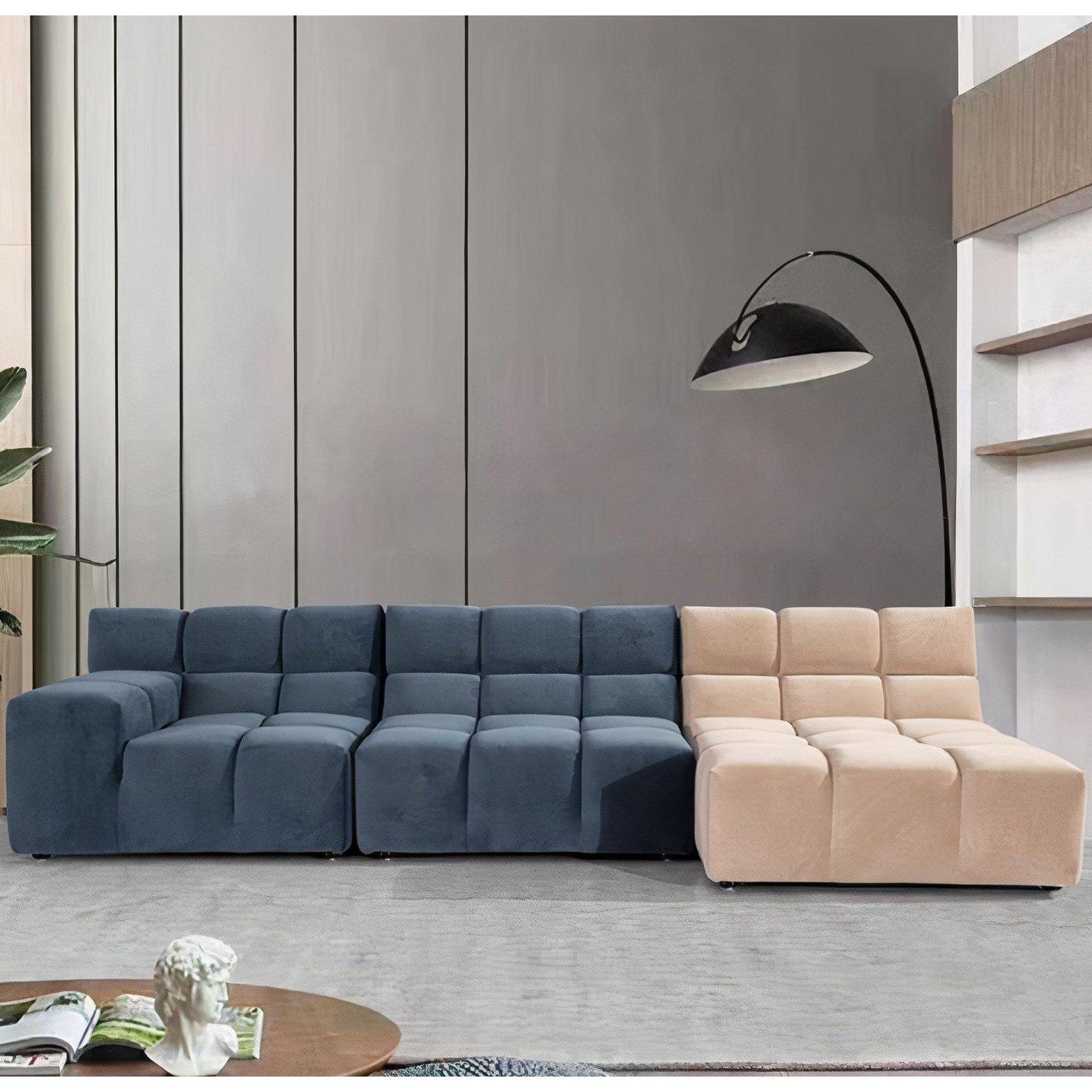 Modern New Design Contrast Color Fabric Furniture Sofa Set Comfortable Modular Living Room Sofas