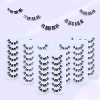 Lot de 7 paires de faux cils volumineux et effilés de 12 mm, aspect naturel, en faux vison, assortiment de styles au choix