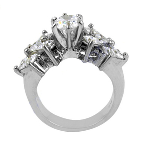 Attractive Party Rings Cubic Zircon Silver 925 Sterling Ring White <b>Cushion</b> and <b>Round</b> Cut CZ Gemstones Jewellery Gift - Product Image 2