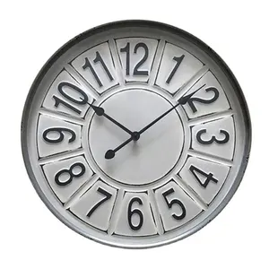 promotional indoor home decoration round shape rustic vintage iron metal wall clock suppliers