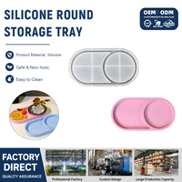 Moule en silicone pour plateau de rangement, plateau porte-bougie en ciment, plateau de séparation rond et ovale, idéal pour la création de bijoux DIY, idées OEM usine
