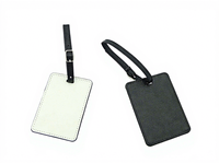 Étiquette de bagage moderne multifonction en cuir PU blanc personnalisable pour mariage, porte-carte d'identité et nom de voyage, idéale pour la sublimation