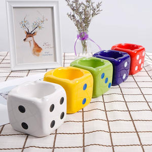 Fashion Gift Home Smoking Ashtray Ceramic Ahstray Popular Creative Square Dice Desktop Ashtray - Product Image 2