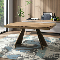 Table à manger rectangulaire en verre trempé au design moderne et luxueux, extensible et pliable, 8 places, pour usage hôtelier