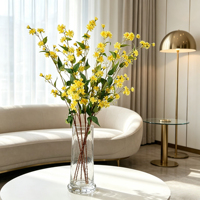 Promotion : Tiges de fleurs artificielles en soie, saules et marguerites, pour décoration intérieure de table – Excellent rapport qualité-prix