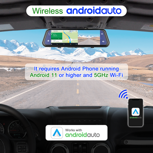 Wireless CarPlay &amp; Wireless Android Auto, <strong>Dash</strong> <strong>Cam</strong> Front <strong>Mirror</strong> <strong>Dash</strong> <strong>Cam</strong> Rear View <strong>Mirror</strong> 9.66 Inch <strong>Dash</strong> <strong>Cam</strong> DVR Camera - Product Image 3
