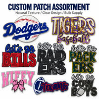 Patchs brodés personnalisés en sequins et chenille, grands logos sportifs universitaires, appliqués thermocollants pour vestes et sweats à capuche