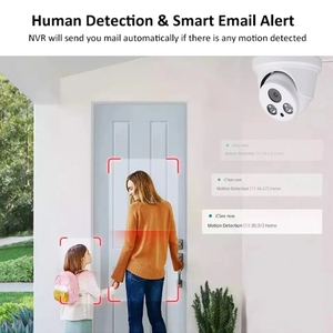 مجموعة كاميرات مراقبة 5MP 4K mp PoE dom Kit بألوان الرؤية الليلية كشف الحركة 4CH 8ch - Product Image 5