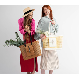 Borsa tote in paglia color tan St. Tropez - Product Image 4