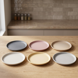 Juego de 6 Platos Minimalistas de Gres para Frutas, Efecto Piedra Mate, Diseño Berlín, Aptos para Lavavajillas y Microondas, Personalizables - Product Image 2