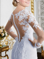 Robe de mariée sirène élégante en dentelle ivoire avec traîne, modèle 2022, pour événements et bals de promo