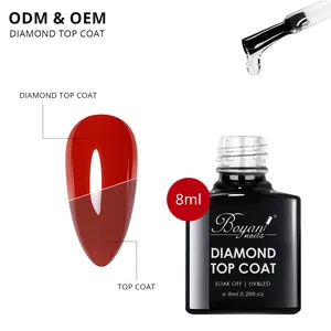Uv Led Ultra Shinny Diamante Top Gel Esmalte Base e Top Coat Gel Base de Longa Duração