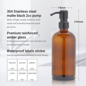 Distributeur <span class=keywords><strong>de</strong></span> Savon Liquide Longan <span class=keywords><strong>en</strong></span> Gros, Flacon Pompe <span class=keywords><strong>en</strong></span> <span class=keywords><strong>Verre</strong></span> Durable pour Lotion, Idéal pour Salle <span class=keywords><strong>de</strong></span> Bain & Cuisine - Product Image 6