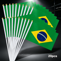 Drapeau de la Brésil miniature double face en polyester écologique, fabriqué directement en usine, pour événements sportifs, défilés et fêtes