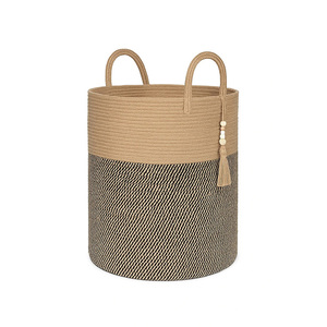Panier de rangement bicolore en jute, sac fourre-tout, vente en gros, personnalisable, écologique, réutilisable, sac de courses - Product Image 1