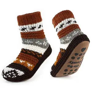 Slipper Socks for Women Cozy Warm Fleece Lined Non-slip Grippers on Thick Foam Cushioned Soft Faux Suede Bottoms