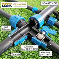 Tuyau en polyéthylène de 1 pouce pour système d'arrosage, connexion filetée PE100, ligne d'arrosage agricole
