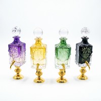 Bouteille en verre colorée de 750 ml au design unique, nouvelle conception, grand format, pour huile d'Oud, flacon de parfum du Moyen-Orient, carafe.
