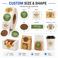 Autocollants d'étanchéité personnalisés pour emballages alimentaires, étiquettes à logo en acrylique résistantes pour gâteaux, pains, pâtisseries et boîtes à emporter