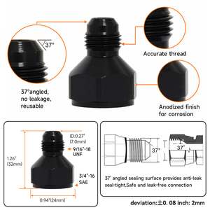 Refroidisseur d'huile moteur universel 25 rangées AN8 avec 2 pièces raccords AN8 à AN6 + ventilateur <span class=keywords><strong>électrique</strong></span> 7 "+ <span class=keywords><strong>adaptateur</strong></span> de raccord noir/argent pour E36 - Product Image 5