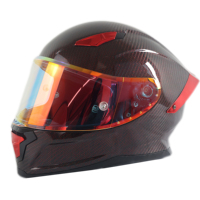 Casque intégral en fibre de carbone Heyue OEM, homologué DOT, anti-buée, double visière, boucle à dégagement rapide, toutes saisons, pour motos