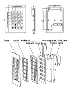Kim Loại Tùy chỉnh <span class=keywords><strong>4x6</strong></span> 24 phím ma trận Bàn phím ngoài trời không thấm nước - Product Image 4