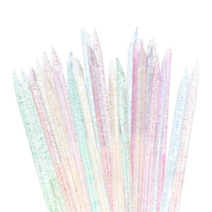 도매 100pcs 팩 9.5cm 플라스틱 네일 아트 보조 도구 포인트 드릴 스틱 꽃 펜 크리스탈로드 바 착용 네일 용품