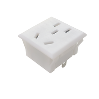 Norme nationale Connecteur IEC en cuivre laiton à cinq trous Prise universelle blanche 3P Matériau en nylon Courant nominal 10A Prises CA