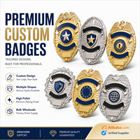 Badge de sécurité en métal personnalisé avec logo, pour gardien de corps, avec étui, vente en gros du fabricant