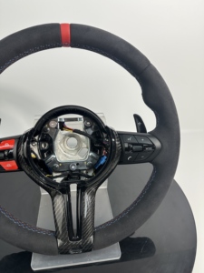 <span class=keywords><strong>Volant</strong></span> modifié <span class=keywords><strong>M</strong></span> Performance en fibre de carbone et cuir, design mixte pour les modèles <span class=keywords><strong>BMW</strong></span> série F, <span class=keywords><strong>1</strong></span>, 3, 5, 7 et X - Product Image 4
