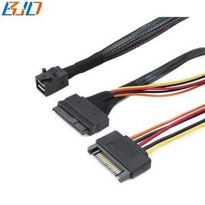 Nhà Máy Bán buôn Mini SAS HD SFF-8643 để u.2 SFF-8639 với 15 Pin SATA cáp điện 80cm cho 2.5 "U2 NVMe SSD - Product Image 5