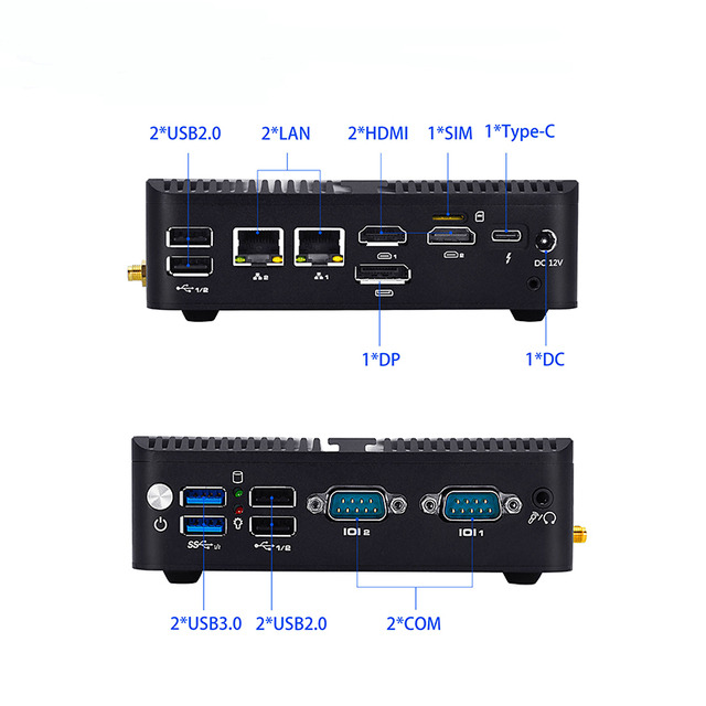 New Fanless Mini PC Intel 12th Gen CPU DDR5 RAM M.2 SSD Triple 4K Display Windows11 Micro Desktop Computer N100